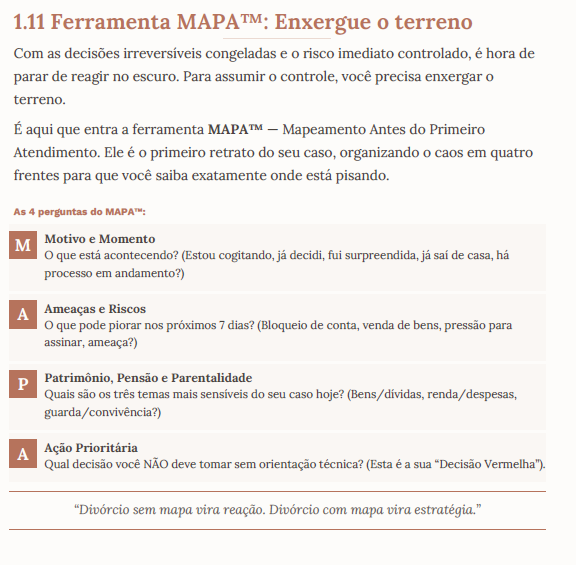 Mapa do Caso: síntese das informações essenciais do Método SEGURA™